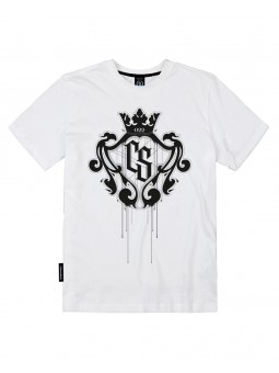 T-SHIRT BIAŁY DUŻY HERB CZARNY