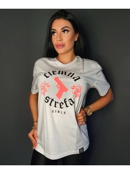 T-SHIRT DAMSKI BIAŁY CIEMNA...