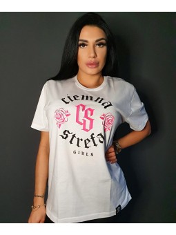 T-SHIRT DAMSKI BIAŁY CIEMNA...