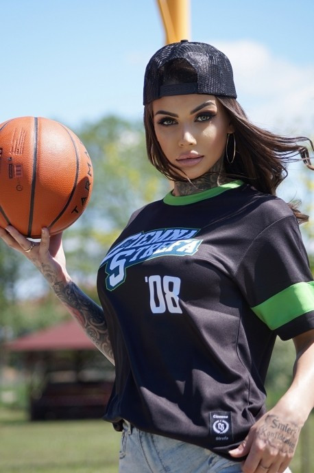 JERSEY DAMSKI CIEMNA STREFA FOOTBALL CZARNY/NEON