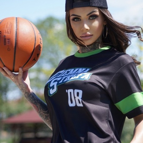 JERSEY DAMSKI CIEMNA STREFA FOOTBALL CZARNY/NEON