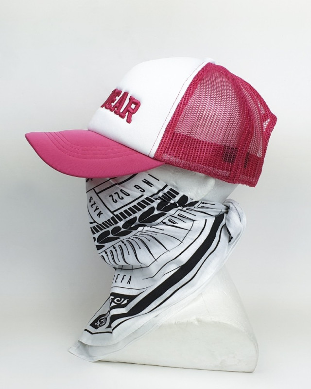CZAPKA Z DASZKIEM CS WEAR TRUCKER BIAŁY / RÓŻ