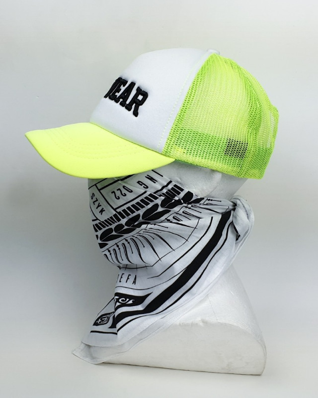 CZAPKA Z DASZKIEM CS WEAR TRUCKER BIAŁY / NEON