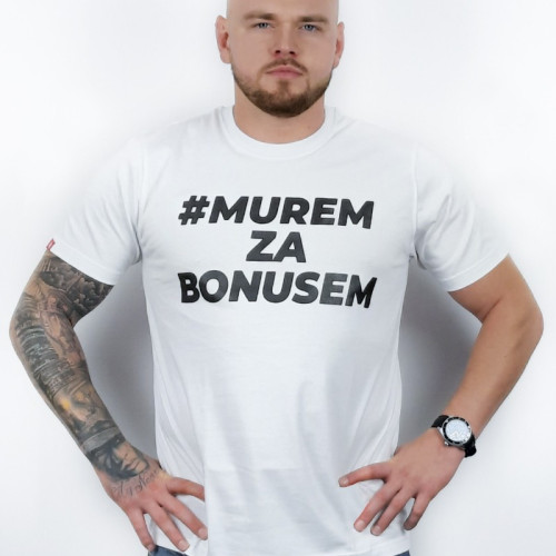 T-SHIRT MUREM ZA BONUSEM BIAŁA NEW