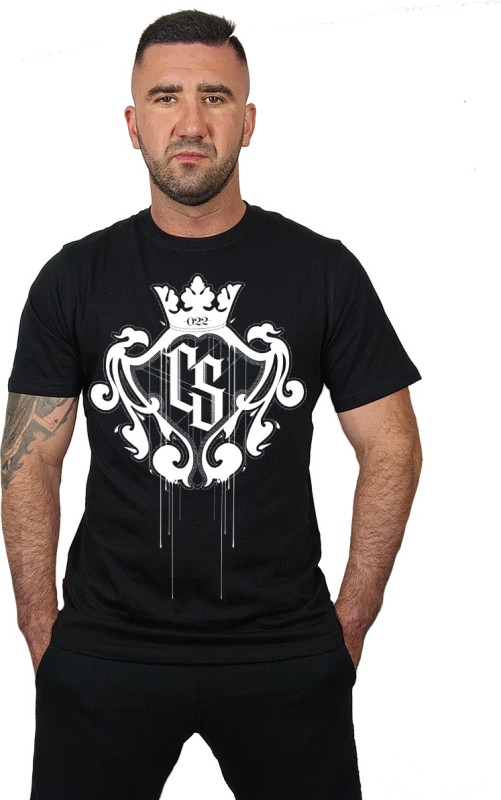 T-SHIRT CS DUŻY HERB CZARNA/BIAŁY