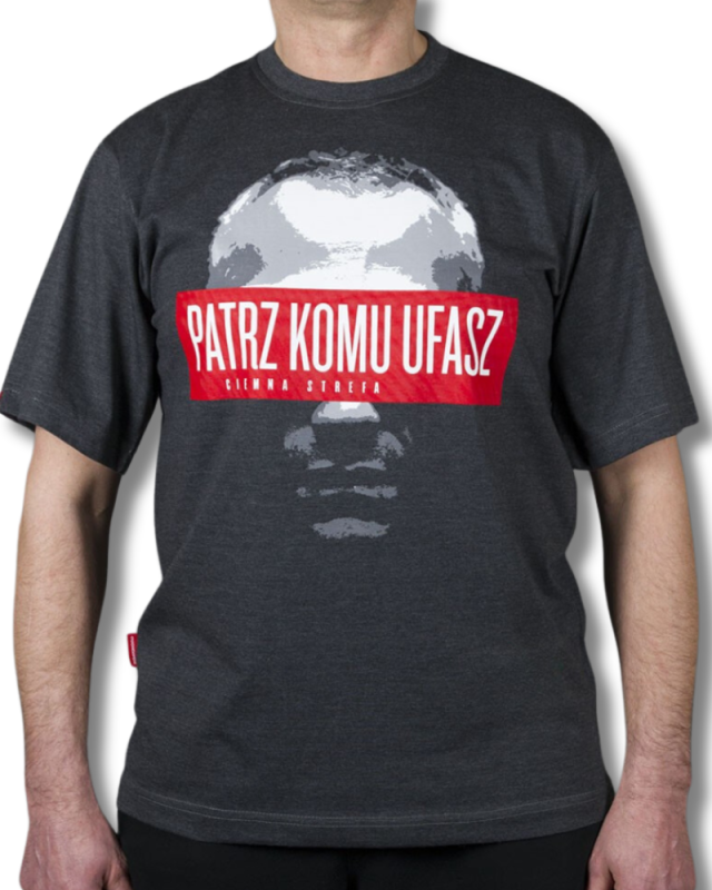 T-SHIRT CS PATRZ KOMU UFASZ GRAFITOWA