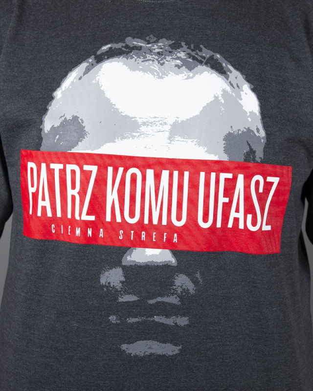 T-SHIRT CS PATRZ KOMU UFASZ GRAFITOWA