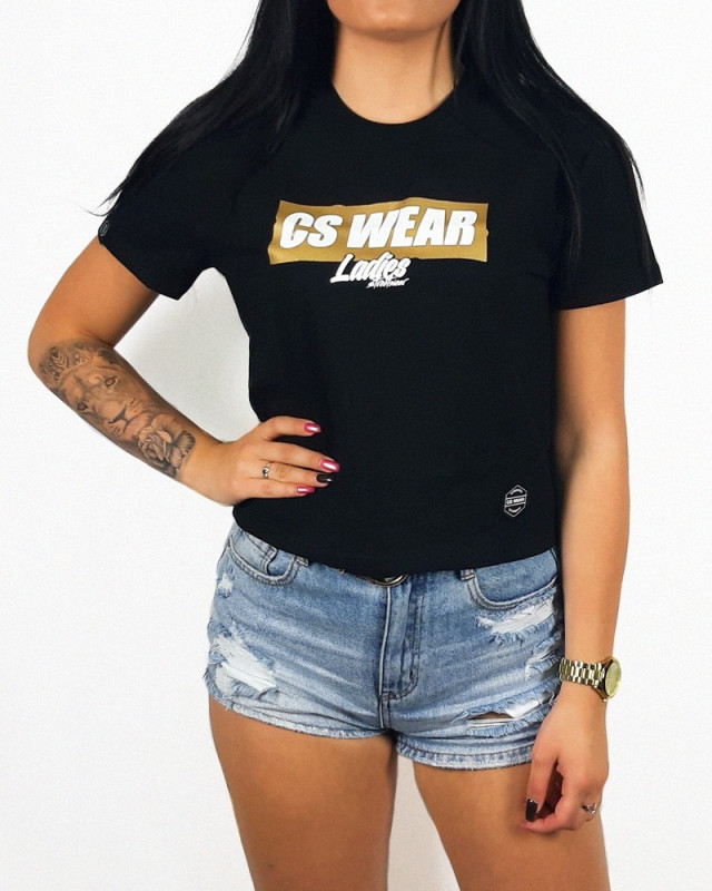 T-SHIRT DAMSKI CROP TOP CS WEAR CZARNA