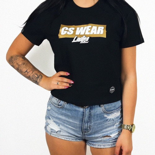 T-SHIRT DAMSKI CROP TOP CS WEAR CZARNA