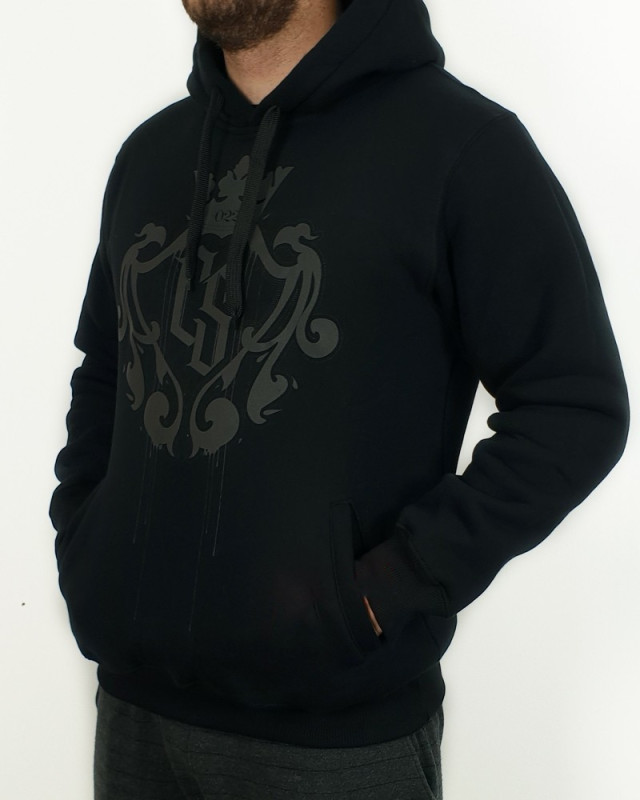 BLUZA CS DUŻY HERB CZARNA/CZARNY KAPTUR