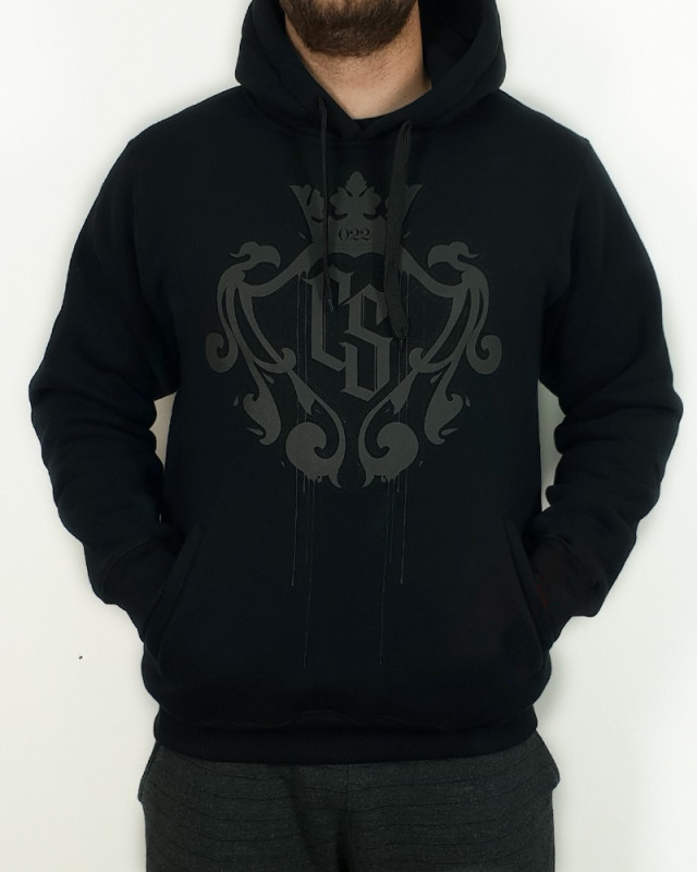 BLUZA CS DUŻY HERB CZARNA/CZARNY KAPTUR