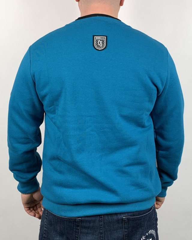 BLUZA MĘSKA CIEMNA STREFA CZERWONY-MORSKI-MELANŻ KLASYK