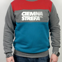 BLUZA MĘSKA CIEMNA STREFA CZERWONY-MELANŻ-MORSKI KLASYK