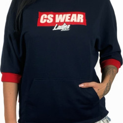 BLUZA DAMSKA OVERSIZE RĘKAW GRANAT - CZERWONA