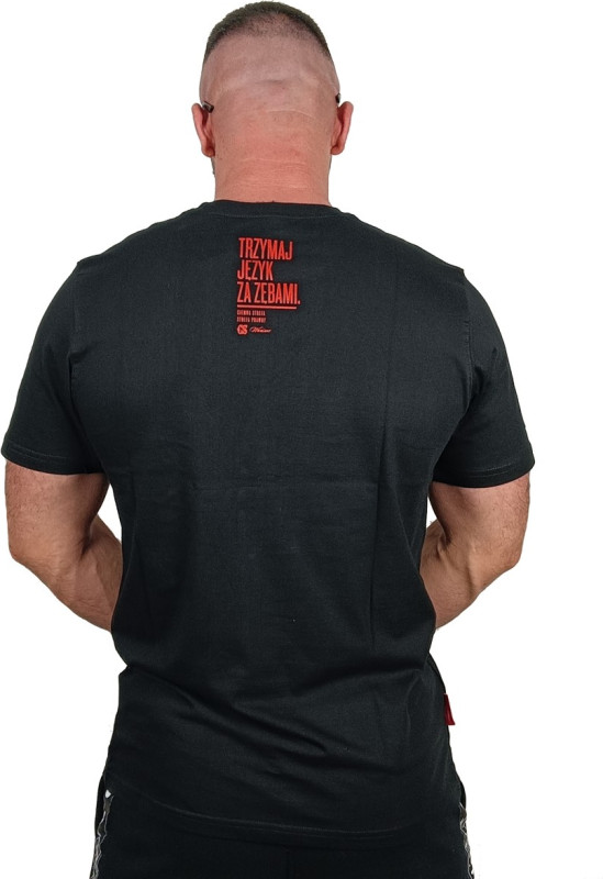 T-SHIRT CS TRZYMAJ JĘZYK ZA ZĘBAMI CZARNA