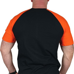 T-SHIRT REGLAN CIEMNA STREFA CLASSIC CZARNY-POMARAŃCZ