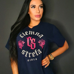 T-SHIRT DAMSKI CS GIRLS GRANAT/ RÓŻ