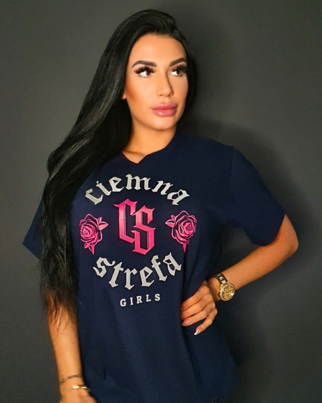 T-SHIRT DAMSKI CS GIRLS GRANAT/ RÓŻ