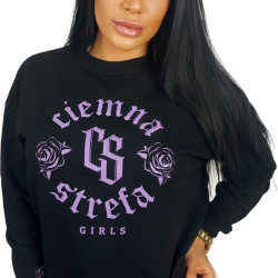 BLUZA KLASYK CZARNA CS GIRLS ROSE - VIOLET