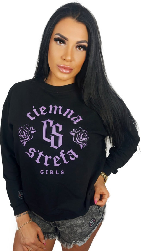 BLUZA KLASYK CZARNA CS GIRLS ROSE - VIOLET
