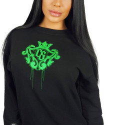 BLUZA KLASYK CZARNA CS GIRLS HERB ZIELONY