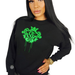 BLUZA KLASYK CZARNA CS GIRLS HERB ZIELONY