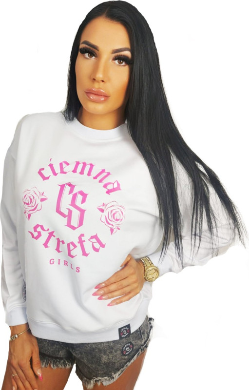 BLUZA KLASYK BIAŁA CS GIRLS ROSE - PINK