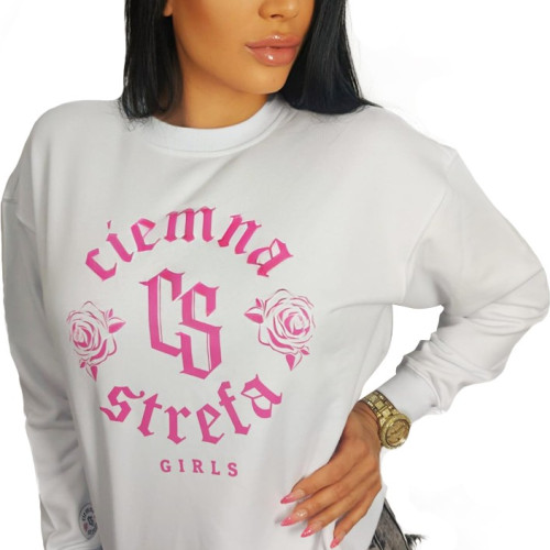BLUZA KLASYK BIAŁA CS GIRLS ROSE - PINK
