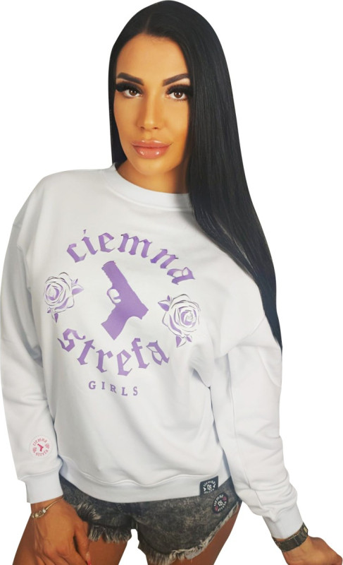 BLUZA KLASYK BIAŁA CS GIRLS GUN - VIOLET