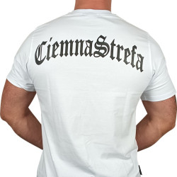 T-SHIRT BIAŁY CIEMNA STREFA GOTYK BACK