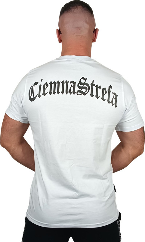 T-SHIRT BIAŁY CIEMNA STREFA GOTYK BACK