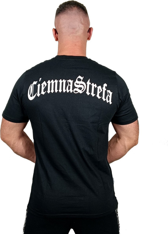 T-SHIRT CZARNY CIEMNA STREFA BIAŁY GOTYK // BACK