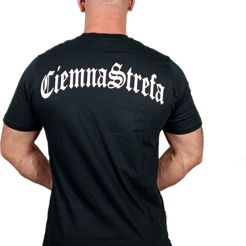 T-SHIRT CZARNY CIEMNA STREFA BIAŁY GOTYK // BACK