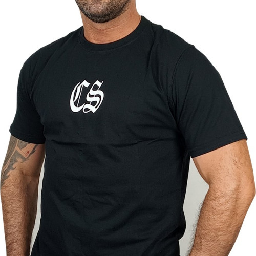 T-SHIRT CZARNY CIEMNA STREFA BIAŁY GOTYK // BACK