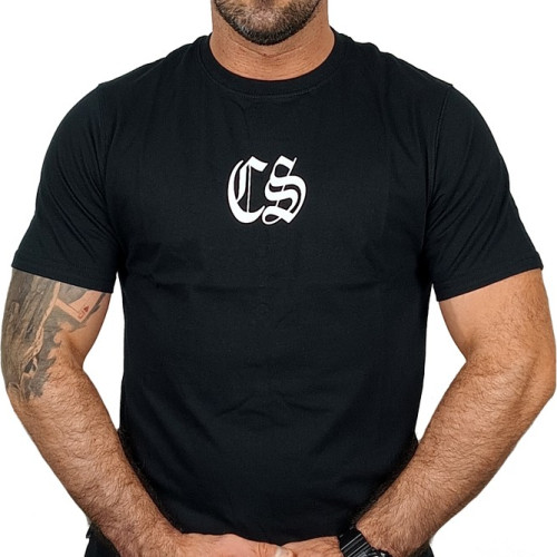 T-SHIRT CZARNY CIEMNA STREFA BIAŁY GOTYK // BACK