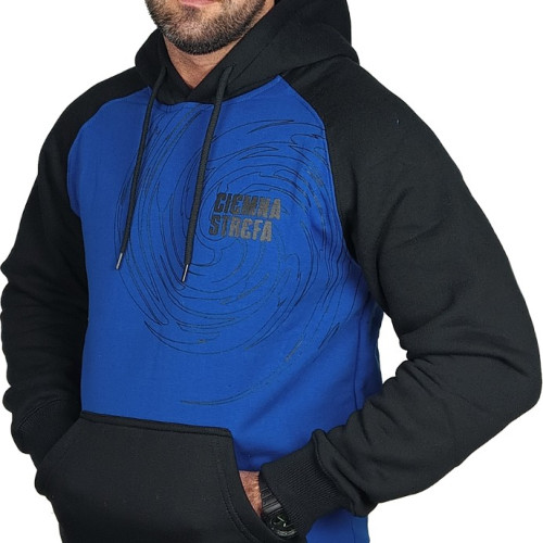 BLUZA REGLAN CIEMNA STREFA WIR CZARNY//CHABER