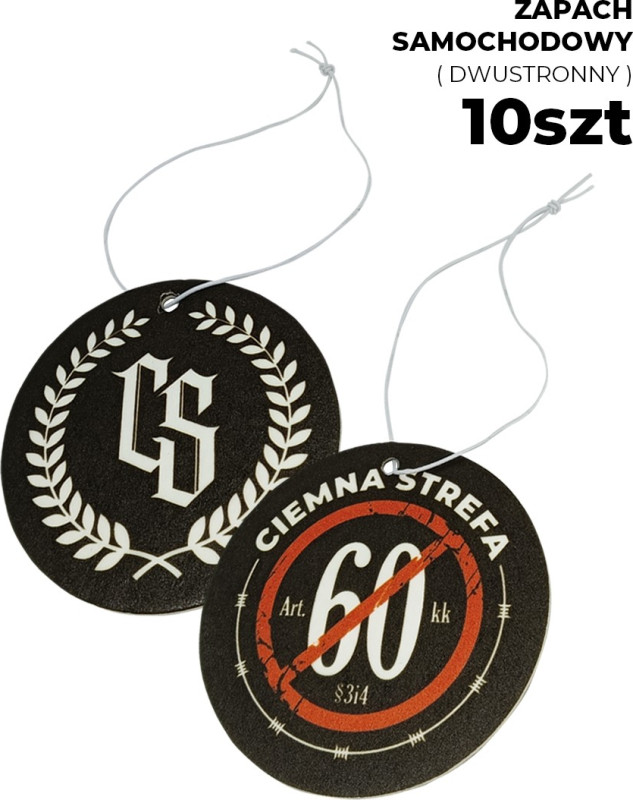 ZAPACH SAMOCHODOWY ( dwustronny ) CIEMNA STREFA 10szt