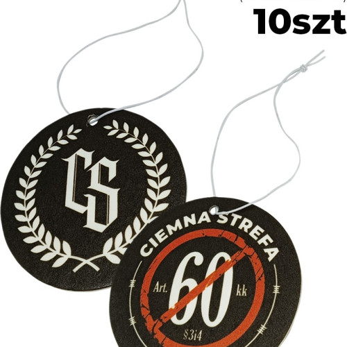 ZAPACH SAMOCHODOWY ( dwustronny ) CIEMNA STREFA 10szt