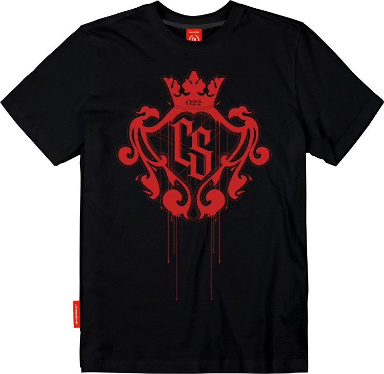 T-SHIRT CS DUŻY HERB CZARNA/CZERWONY