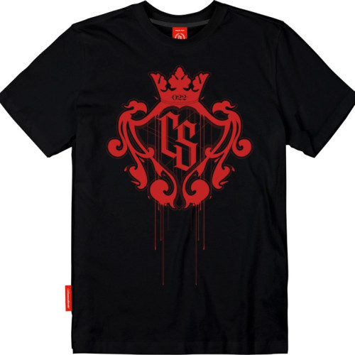 T-SHIRT CS DUŻY HERB CZARNA/CZERWONY
