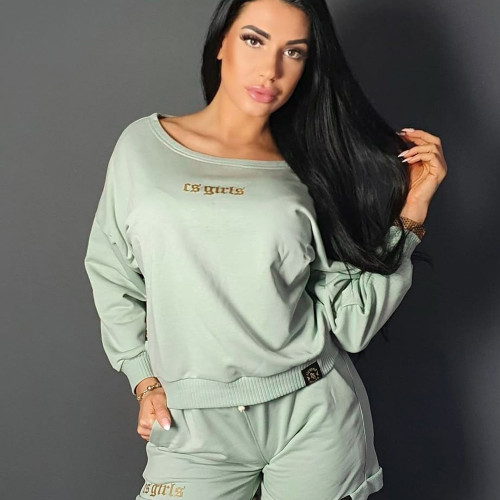 BLUZA PREMIUM DAMSKA CS GIRLS mięta/złoto