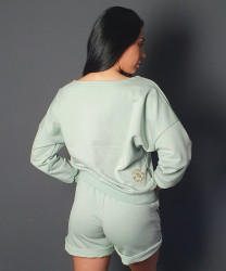 BLUZA PREMIUM DAMSKA CS GIRLS mięta/złoto