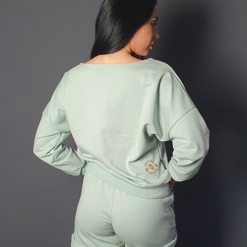 BLUZA PREMIUM DAMSKA CS GIRLS mięta/złoto