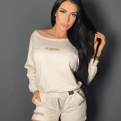 BLUZA PREMIUM DAMSKA CS GIRLS krem/złoto