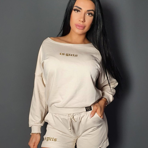 BLUZA PREMIUM DAMSKA CS GIRLS krem/złoto