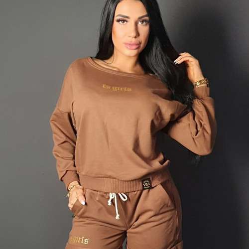 BLUZA PREMIUM DAMSKA CS GIRLS czekolada/złoto