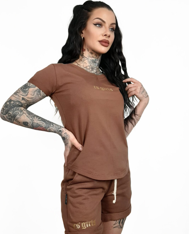 KOMPLET DAMSKI PREMIUM CS GIRLS czekolada/złoto