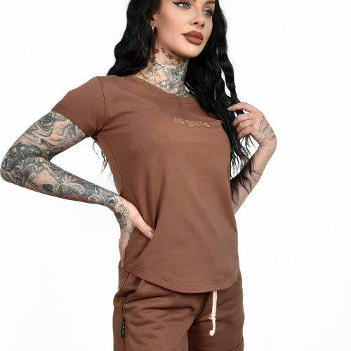 KOMPLET DAMSKI PREMIUM CS GIRLS czekolada/złoto