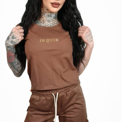 KOMPLET DAMSKI PREMIUM CS GIRLS czekolada/złoto