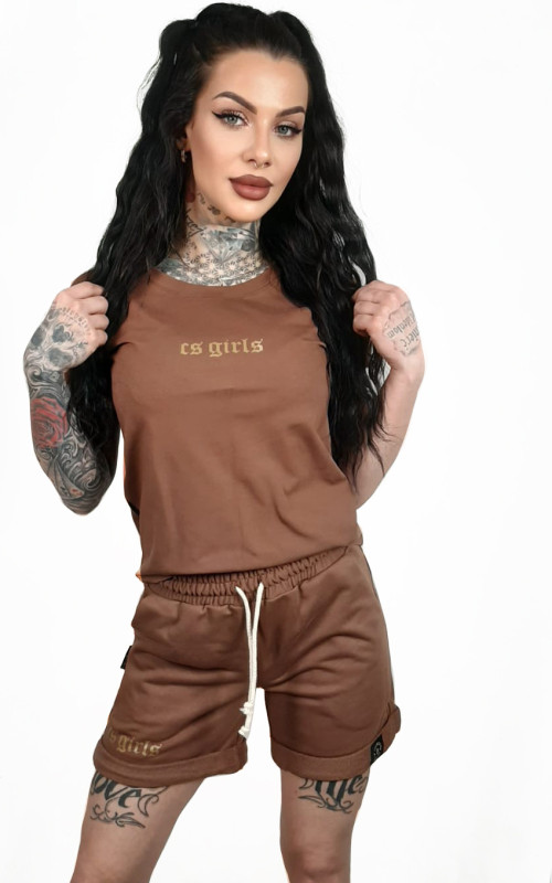 KOMPLET DAMSKI PREMIUM CS GIRLS czekolada/złoto